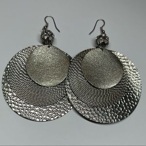 Beautiful Silver 3 layer Earrings
